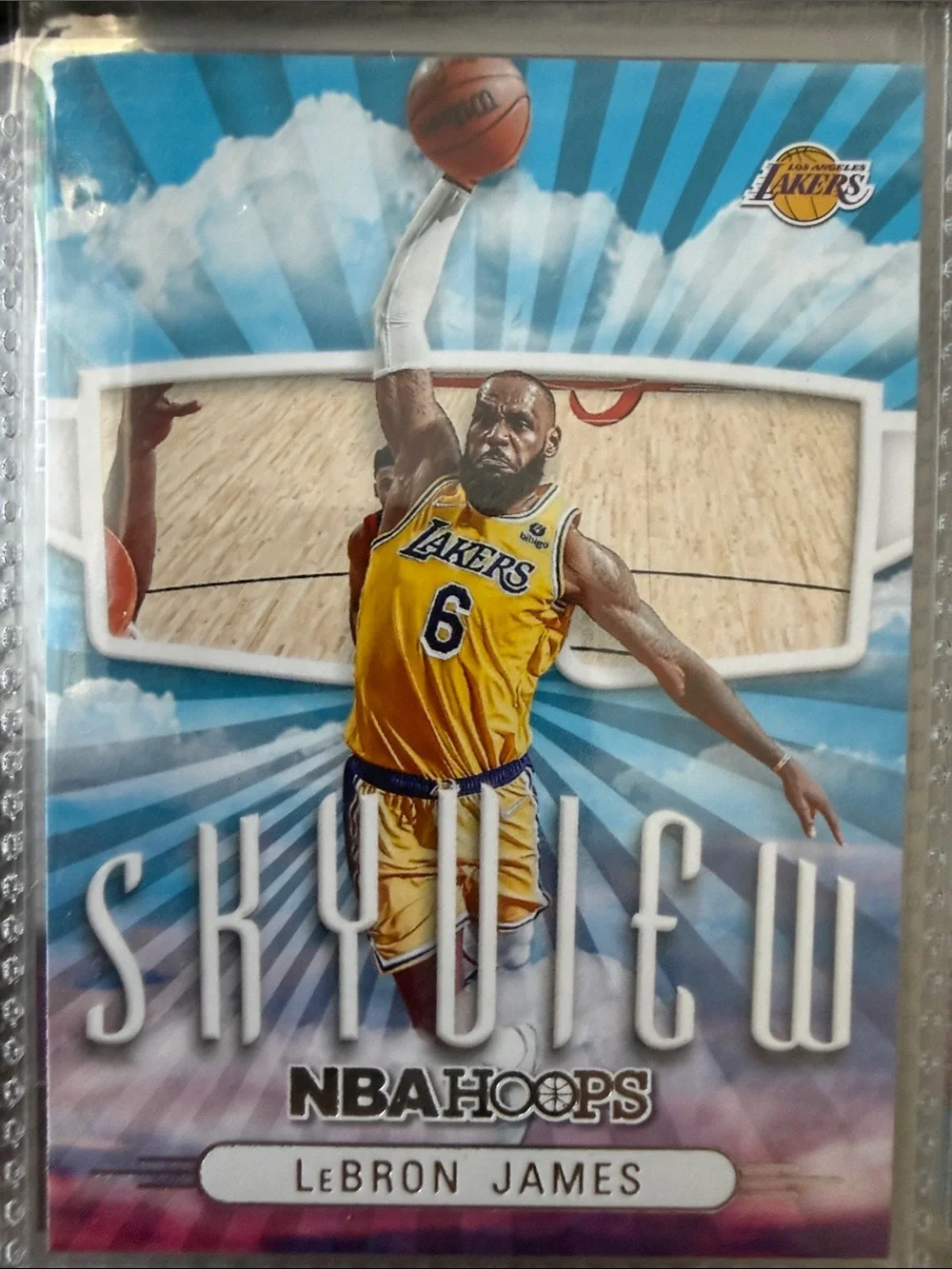 LeBron James Skyview Basketball Card - Lakers Yellow